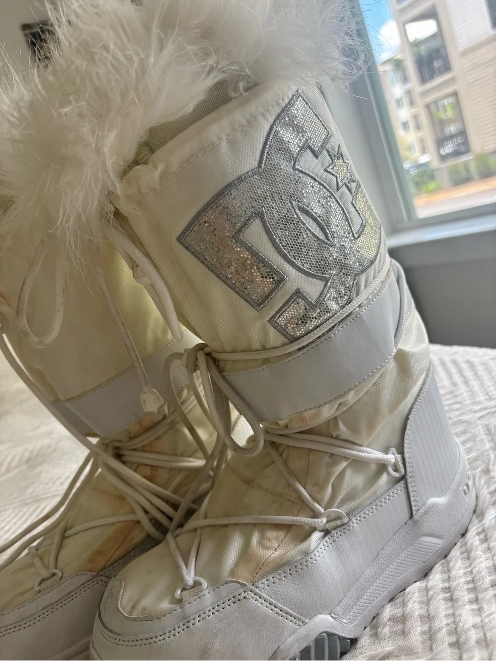 DC Snow Boots with White Faux Fur